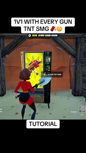 HOW TO UNLOCK THE TNT SMG IN 1V1 WITH EVERY GUN - ESCAPE ROOMS TUTORIAL #1v1witheverygun #hivemaps #fortnitemap