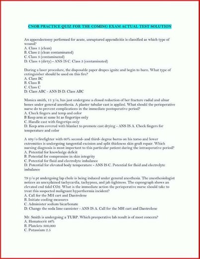 Cnor Practice Quiz For The Coming Exam Actual Test Solution video