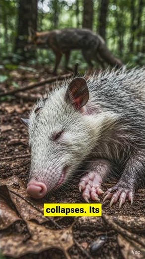 This Animal Turns Into a CORPSE to Survive😳 #animals #opossum #shorts #nature #wildlife #facts