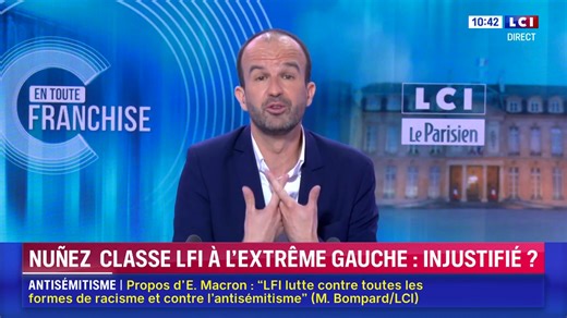 Depuis le dernier classement des nuances des forces politiques où la France insoumise était classée à gauche, le programme n'a pas changé, la stratégie n'a pas changé. Rien ne justifie le changement de classification, à part la volonté de Macron de stigmatiser la France insoumise à l'heure où la présence de la France insoumise au second tour de l'élection présidentielle est de plus en plus probable. | Manuel Bompard