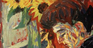 Woman's Face facint the Sunflowers by Ernst Ludwig Kirchner – Art print, wall art, posters and framed art