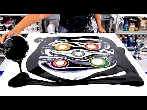 The GRAND Finale with ALL The Colors! 22 Colors on 1 Canvas - Acrylic Pouring Art