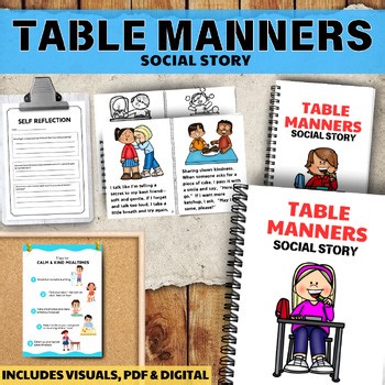 Table Manners Social Story: Appropriate vs Inappropriate Behavior Visuals Autism