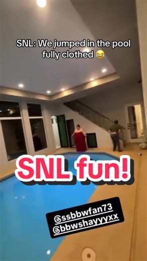We had so much fun during #SNL when we got dared to #cannonball fully dressed 🤣 #pearadise #goodvibes💕 #bodypositivity @🧈S⃨h⃨a⃨y⃨y⃨y⃨ 🍐 🎲💍