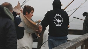 189K views · 1.4K reactions | The red drum were biting non-stop this morning... watch these fortunate men land some monsters! | Avon Fishing Pier NC | Facebook