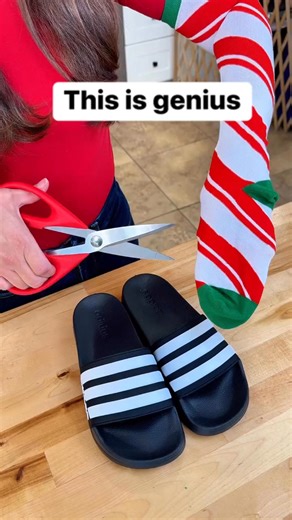 Turn flip flops into cozy slippers #slippers #cozy #christmas2024 #socks | Liz & Jeff