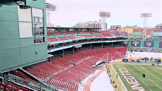 View of football field, tarp off, at Fenway Park site of today's Wasabi Fenway Bowl a 2:15 start watch on ESPN hosted by Boston Red Sox. Army West Point Football Association of the United States Army - AUSA National West Point - The U.S. Military Academy | West Point Football Report by #CAMMVetsMedia
