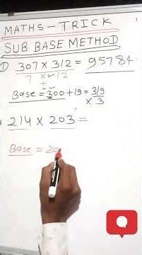 🤯 Sub Base Method Multiplication Trick | Fast Calculation in Seconds #education