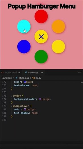 Hiow to create popup hamburger menu using HTML and CSS #shorts