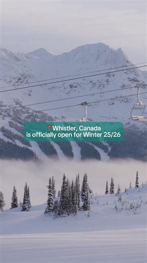 Whistler is officially open for this winter❄️ #whistlercanada #skiseason #whistlerski #whistlermountain #canada