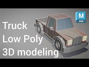 Low Poly Pickup Truck. Car 3D modeling (Autodesk Maya Tutorial)