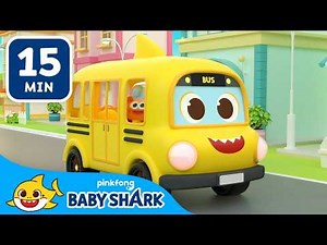 [15 min] Wheels on the Bus🚌 | Baby Shark Song for Kids | Baby Shark Official