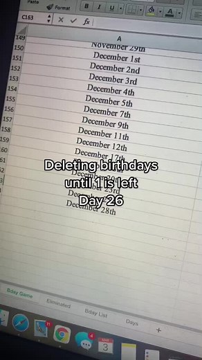 Day 26: Deleting birthdays until 1 is left!! Happy March! Who’s still in? 😊 #fyp #birthday #trending #birthdaygame