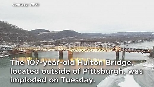 The 107-year-old Hulton Bridge, located outside of Pittsburgh, was imploded in dramatic fashion on Tuesday morning. The century-old bridge was replaced by a newly-constructed bridge which opened in October. | Global News