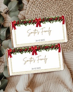 Christmas Candy Bar Wrapper Template: Gold Sparkle, 4x6 (editable Canva Download) - Etsy
