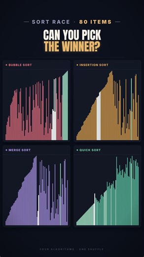 Who wins the sorting race? #algorithms #coding