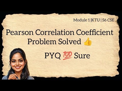 #17 Pearson Correlation Coefficient | #KTU #S6 #BTechCSE #DataAnalytics#Exam #SureQuestions#surepass