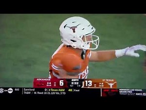 Texas QB Arch Manning catches 4 yard TD pass from Parker Livingstone vs. Arkansas