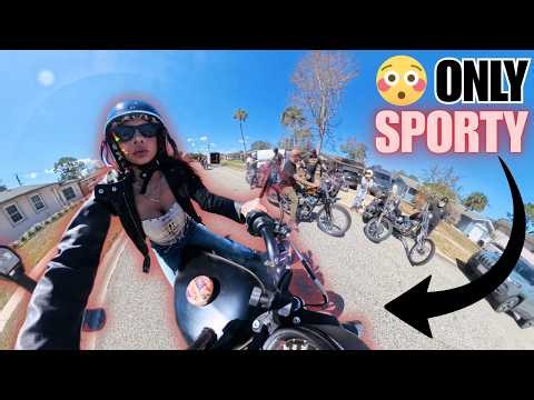 Biker Girl Brings a Sporty to a Chopper Ride at Daytona Bike Week 😳