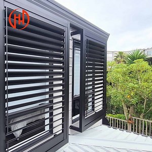 [Hot Item] Villas Black Aluminum Louver Windows Adjustable Blades Shutter