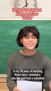 Your substitute left a bad note to your Teacher…😭💀 #comedy #viral | Kate MacFarland