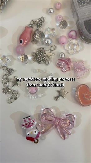 when you forgot to record the whole process 😅😅 anyway this custom hello kitty necklace is definitely one of my faves 💌 #beadedjewelry #beadednecklace #hellokitty #hellokittynecklace #sanrio #beads #viral #fyp #handmadeinmalaysia