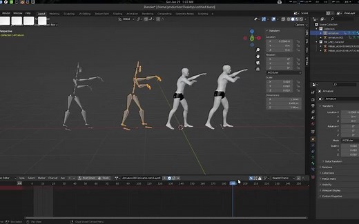 iBlender中文版插件MB-LAB 教程Mixamo Mocap 到 MBLab 与 Blender 简单重定向插件Blender