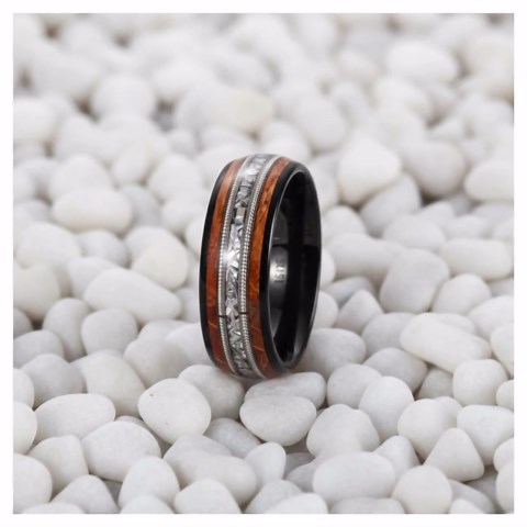8mm Black Tungsten Ring Whiskey Barrel Wood Guitar String Inlay Mens Wedding Band - Etsy