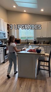 Three of my favorite home updates 🤗 These kitchen cabinets needed some major loving. The water damage, wood grain, and discoloring meant paint was definitely the only option, and it did wonders 👏 The pop of color in our bedroom was such a simple upgrade that made a HUGE difference. I always struggled with what decor to put above the bed & the room looked dull. The accent wall brought so much life! And that kitchen faucet… it leaked, it wasn’t functional. A quick switch just made sense 🙌 | Gat