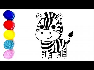Cheerful Little Zebra Drawing for Kids | Learn to Draw a Cute Zebra
