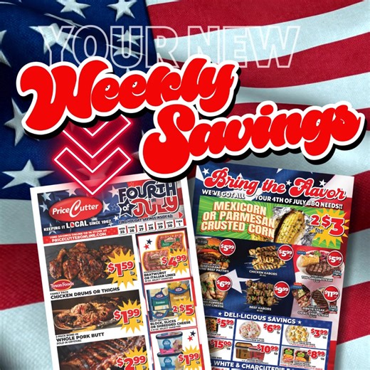 17K views · 49 reactions |  RED, WHITE & SAVE!  Our 4th of July Savings have officially landed in this week’s Price Cutter Weekly Ad! Stock up on grilling favorites, party snacks, patriotic sweets & more—all at fireworks-worthy prices!  Deals good starting June 25!  https://www.pricecutteronline.com/weekly-ads or download our Shop Price Cutter app! | Price Cutter | Facebook