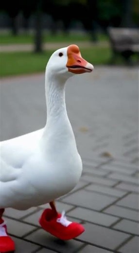 This duck pulled up in red running shoes like it’s race day 🦆 #shorts #meme