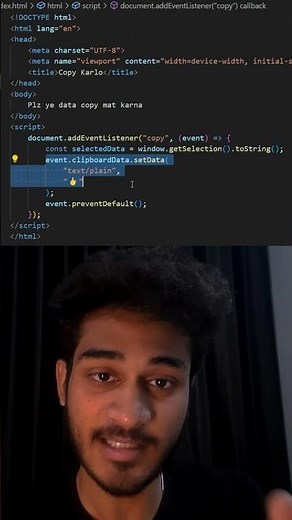 Hack copy paste 🤯 #htmlcss #webdevelopment #frontend #html #javascript #coding #javascripttricks