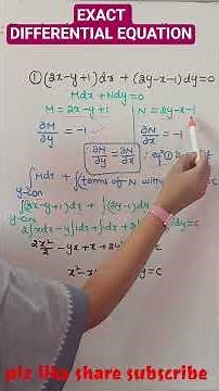 How to Identify Exact Differential Equation 🔥 | Exact Differential Equation Made Easy| #M2R25 #M2R23