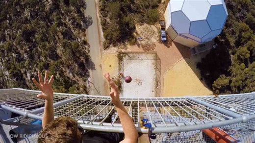 Watch what happens when bowling ball hits 60 layers of cling wrap
