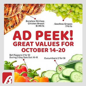 Get a Sneek Peek of our Weekly Ad and find incredible deals on everything you need for a delicious summer! Visit http://flipp.bashas.com/flyers/bashas?type=1 to view the full ad. Prices valid October 14th - 20th. #Bashas #BashasWeeklyAd | Bashas' Supermarkets