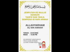 Cara Mudah Buat Kad Jemputan Majlis Tahlil Adobe Photoshop CC 2019