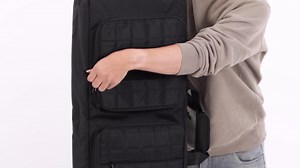 Tactical 28”Double Rifle Bag Backpack with 3 Magazine Holders, Soft Short Barrel Rifle Case with Quilted Padded Shoulder Straps, Long Gun Carrying Case for Hunting Shooting