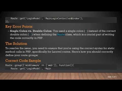Fixing the undefined function group() Error in Laravel Route Definitions