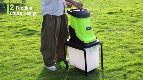 Steelite Heavy-Duty Electric Wood Chipper Shredder,120V 15-Amp Corded Leaf Mulcher with 50L Collection Bin, 1.75 Inch Cutting Diameter,Wood Chippers, Shredders, & Mulchers