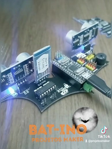 BATINO - Shield para Arduino Nano baseado no logo do Batman, dois sensores ultra sônico, controla dois motores DC, I2C, conectores de expansão, conexão para bateria e bluetooth. Placa ideal para robótica -------------------- #batino #arduino #arduinonano #batman #pcb #bluetooth #ultrsonic #motor #motordc #robo #robotica