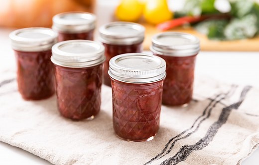 PRINT the recipe: https://www.wyseguide.com/how-to-can-rhubarb-jam/ Get the jars and water bath canner ready 'cause it’s canning time! Rhubarb is the first thing ready in the spring. I love baking with rhubarb, but this jam is the best! It's full of rhubarb flavor with just enough tartness to balance out the sweet! Ingredients: - 4 lb rhubarb - 3 cups sugar - 1 1/2 tbsp lemon zest - 3 tsp orange zest - 1/3 cup lemon juice - 1/4 cup orange juice - red gel coloring Instructions: In a large heavy-b