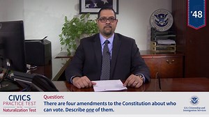 7.7K views · 196 reactions | There are four amendments to the Constitution about who can vote. Describe one of them. | U.S. Citizenship and Immigration Services | Facebook