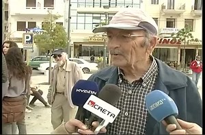 Old man interrupts interview to share his insights.