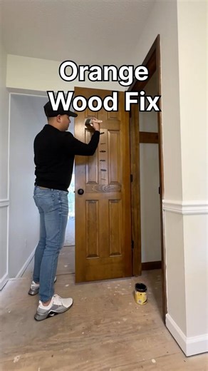 How to fix orange wood without replacing it or sanding! (Dark wood finish with gel stain)