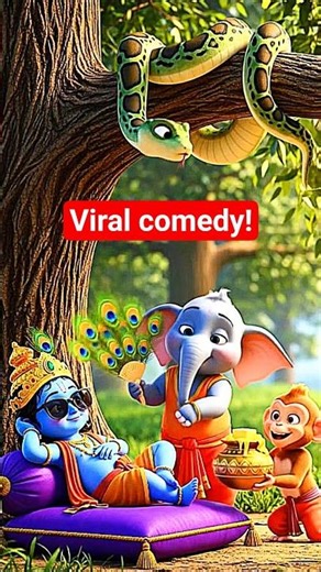 Jab Monkey ne Little Krishna ko makhan khilaya! 🐒🤣 Viral Story #viral #shorts