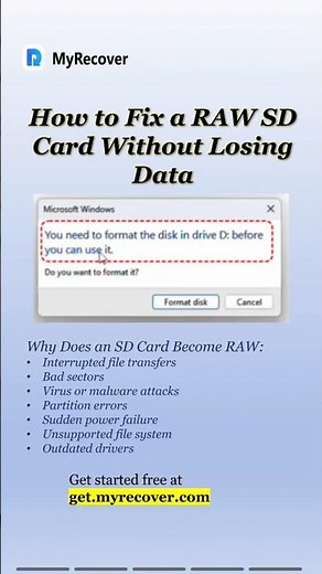 How to Fix a RAW SD Card Without Losing Data ⚡ Quick Fix! #datarecovery #raw