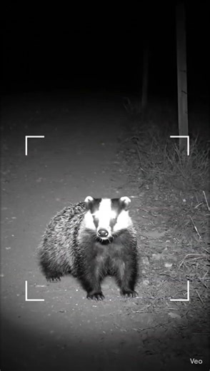 CCTV Camera Captures a Badger Near the Ranch Entrance at Night 03:12:05 AM