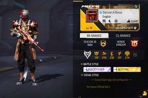 DecoR Gaming's Free Fire MAX ID, stats, rank, guild, and YouTube income in October 2022