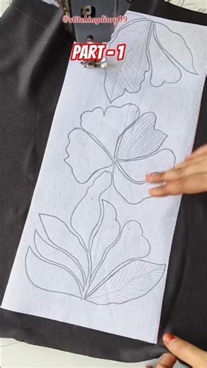 How to make Pattern For Cutwork Embroidery Sleeves Design #ytshorts #ytviral#diy#fashion #embroidery